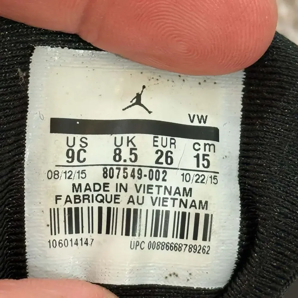 Jordan Toddler Shoes Size‎ 9C Black Red Jumpman Strap Sneakers Kids